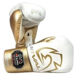 Rival RS100 Professional Lace-Up Sparring Glove – Black/Gold -Boxing Shop rival RS100 whitegold 01 2nd 1