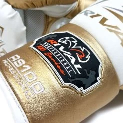 Rival RS100 Professional Lace-Up Sparring Glove – White/Gold -Boxing Shop rival RS100 whitegold 04 2