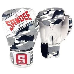 Sandee Sport Camo Synthetic Leather Boxing Glove – Grey/Black/White