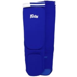 SPE1 Fairtex Blue Elastic Competition Shin Pads