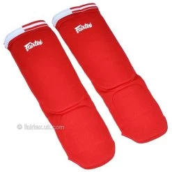 SPE1 Fairtex Red Elastic Competition Shin Pads -Boxing Shop spe1 fairtex red elastic competition shin pads 145070