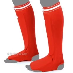 SPE1 Fairtex Red Elastic Competition Shin Pads -Boxing Shop spe1 fairtex red elastic competition shin pads 770809