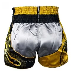 TBS-DR1 Twins Silver-Gold Dragon Muaythai Shorts -Boxing Shop tbs dr1 twins silver gold dragon muaythai shorts 169789