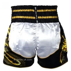 TBS-DR3 Twins White-Black Dragon Muay Thai Shorts 5 TBS-DR3 Twins White-Black Dragon Muay Thai Shorts -Boxing Shop tbs dr3 twins white black dragon muay thai shorts 851042