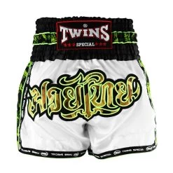 Twins TBS-SK2 White Skull Muay Thai Shorts