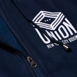 Union Boxing Sleeveless Zipped Hoodie - Navy -Boxing Shop union boxing sleeveless zipped hoodie navy 234729